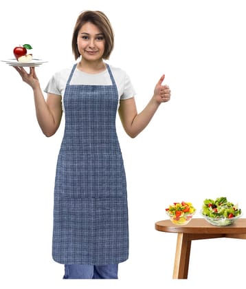 Oasis Hometex Cotton Checks Kitchen Apron with 1 Center Pocket ( Pack of 1 )