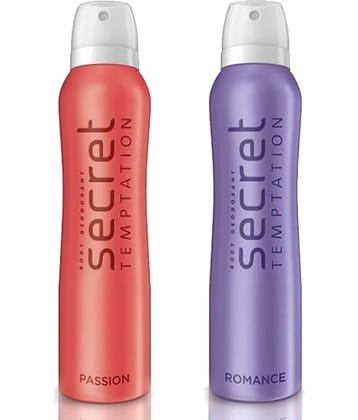Secret Temptation Passion and Romance Deodorant for Women 150 ml (Pack of 2) Total 300ml