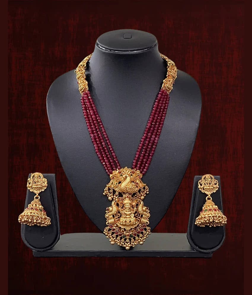 ROFARWORD Gold Brass Necklace Set ( Pack of 1 )