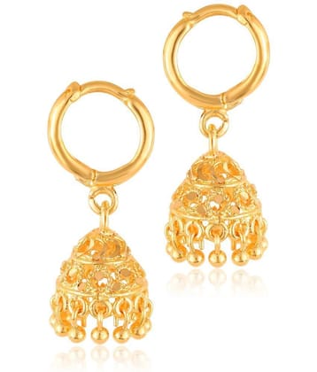 VIVASTRI Golden Jhumki Earrings ( Pack of 1 ) - Golden
