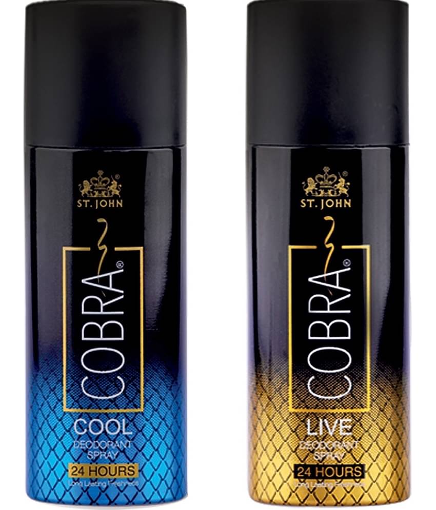 St. John Cobra Live & Cool Deo 50ml Each, Cobra Deodorant Spray for Men 50 ml ( Pack of 2 )