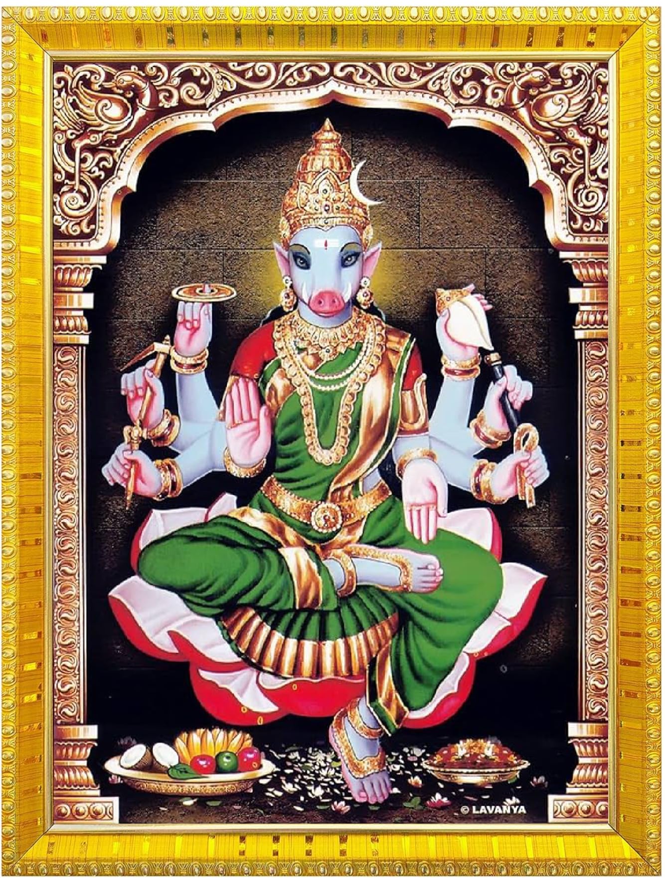 NOKKES Varahi Laxmi Devi Photo Frames Religious Photo frame 5X7 Inch Photo Frame_W6