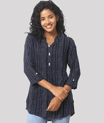 PP Kurtis - Blue Rayon Women's Tunic ( Pack of 1 )