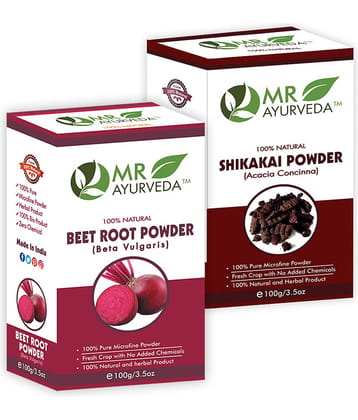 MR Ayurveda BeetRoot Powder & Shikakai Powder Hair Scalp Treatment 200 g Pack of 2