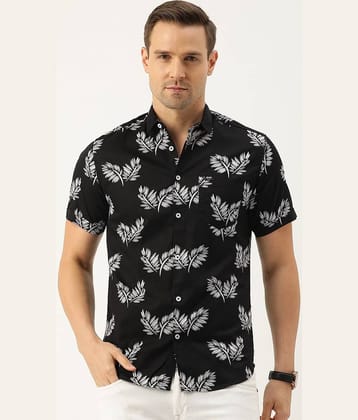 The Indian Garage Co Men Black Slim Fit Printed Casual Shirt
