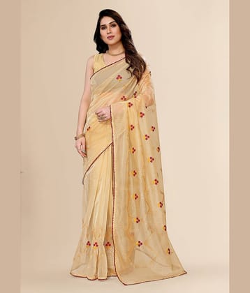 FABMORA Cotton Printed Saree With Unstitched Blouse Piece ( Green )