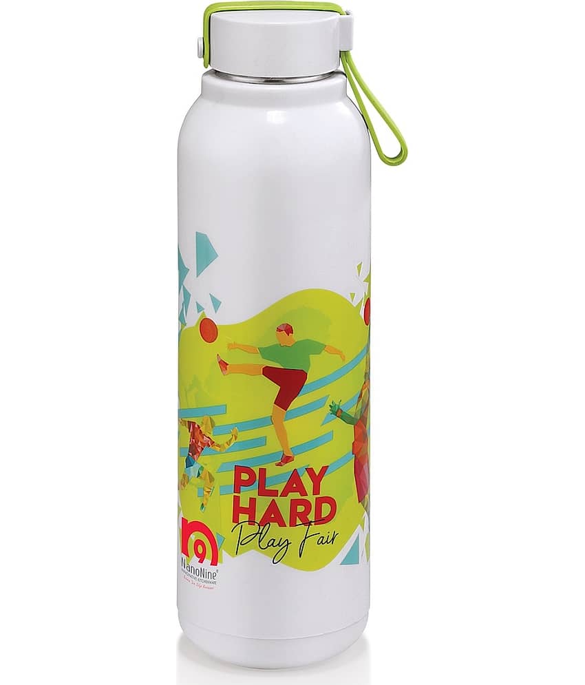 NanoNine - Uni Steel Double Wall White Water Bottle 630 mL ( Set of 1 )