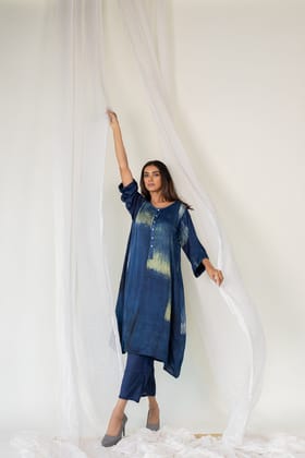 Indigo Hues Tunic Set-S
