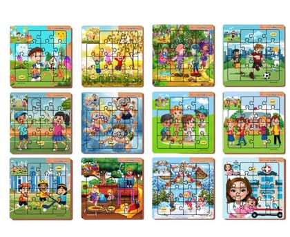 MUKESH Image Puzzle Set for Kids Educational Learning Toy Assorted Picture Puzzles