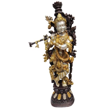 Brass Showpiece Krishna God Idol Statue (BSMAS075 K)