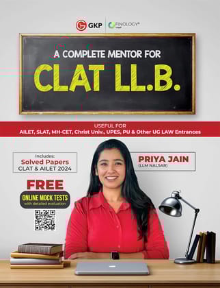 CLAT & AILET 2025: Guide (LLB) by Priya Jain - Also useful for SLAT, Christ University, PU, DU, BHU, IPU, UPES, MAH(CET-LAW), & Other UG/PG LAW Entrance Exams (Includes Solved papers of CLAT & AILET 2024)
