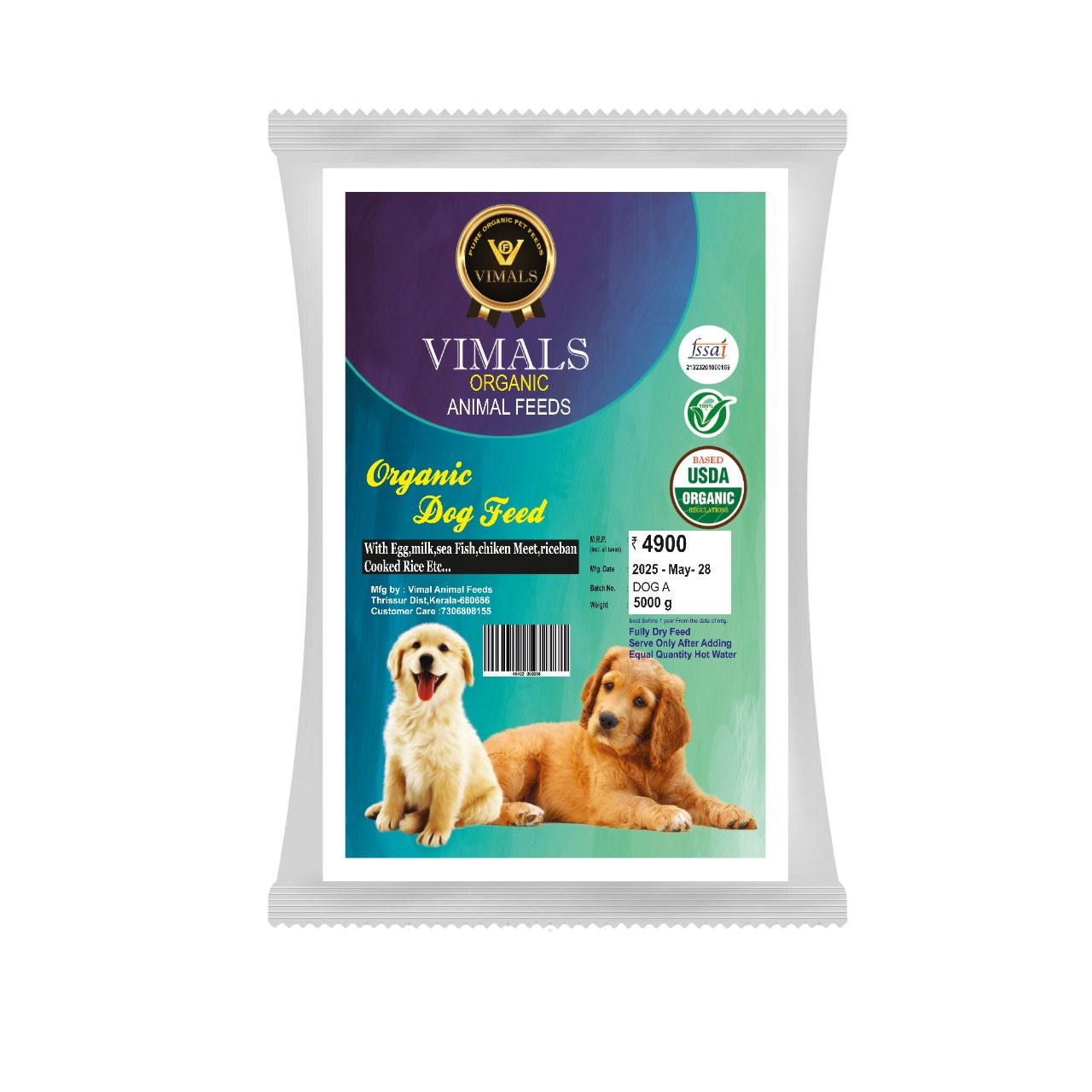 Vimals pure organic pet feeds for dogs