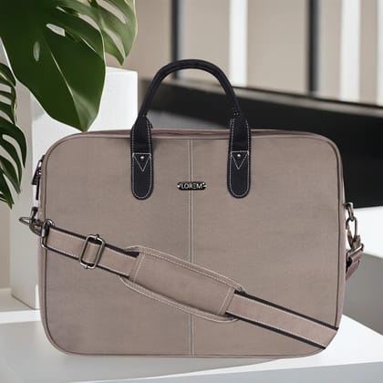 LOREM Grey Color PVC Coated Fabric 10L Laptop Messenger Bag For Men & Women BG77