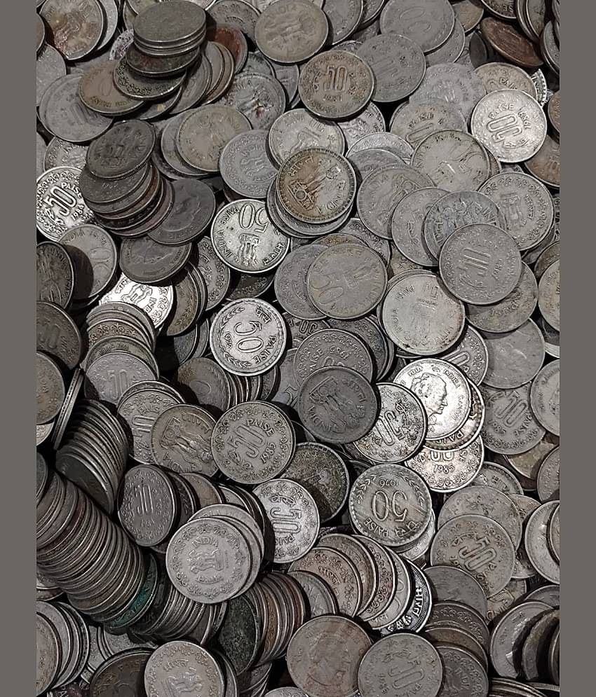 50 paise copper nickel old Issue mix dates (25 pcs Lott) lowest price