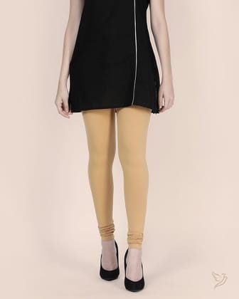 Cotton Churidar Legging - Caramel Custard-S / Caramel Custard