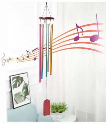 PAYSTORE 7 PIPE MULTI COLOURED WIND CHIME Aluminium Rod Indoor Windchime Pack of 1