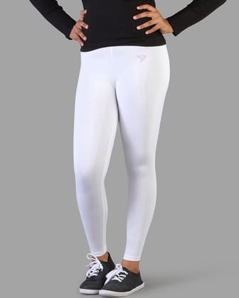 Kids Cotton Ankle Legging-20 / Pearl White