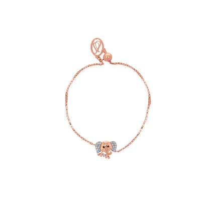 Senco Gold Tusky Safari Kids Diamond Bracelet (2 gram / 0.1 Ct / HI-SI / 14K Rose Gold)