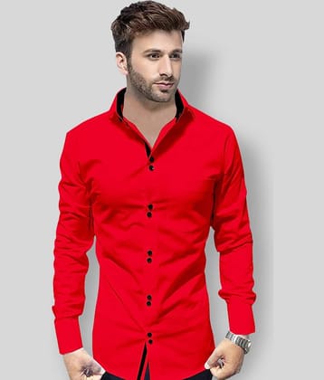 P&V - Red Cotton Blend Regular Fit Men's Casual Shirt (Pack of 1)