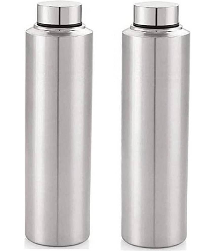 Dynore Fridge Bottle Silver Stainless Steel Fridge Water Bottle 500 mL ( Set of 2 )