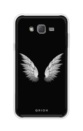 White Angel Wings Soft Cover for Samsung J7