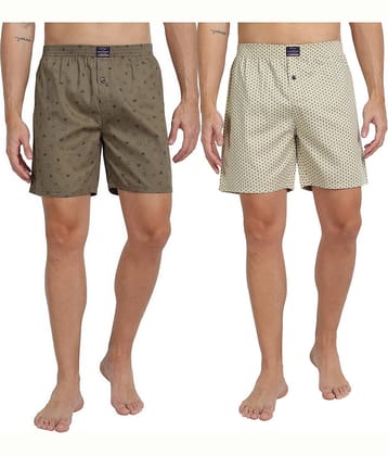 FTX Pack of 2 Cotton Boxers For Men's ( Beige )