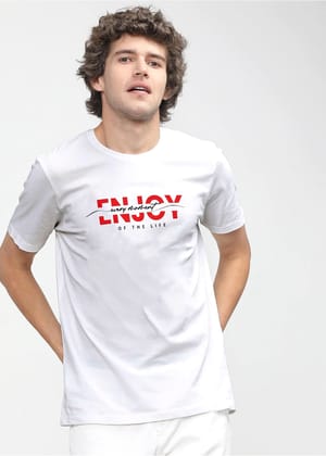 Enjoy Every Moment  Half Sleeve T-Shirt-White / L