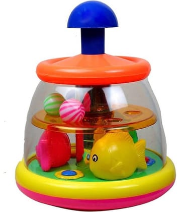 Push and Spin Kids Toy with Mini Popper for Baby Infant and Toddlers (Multi-colour)