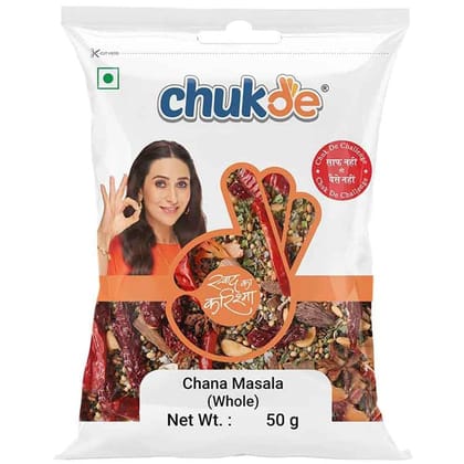 Chukde Spice Chana Masala Whole 50 Gram | Sabut Masala | Laboratory Tested and Hygienically Packed | Fssai Certified | 12 Months Shelf Life