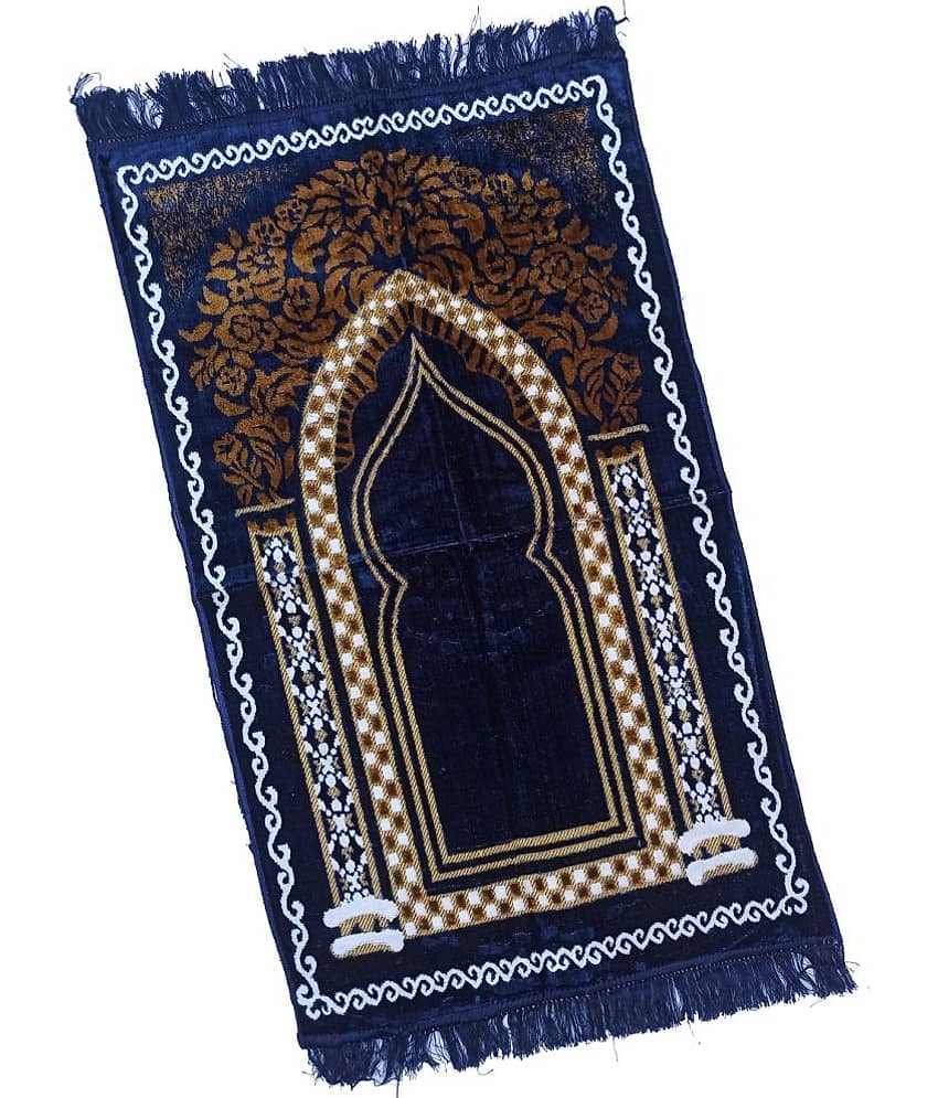 ADIRNY Blue Single Velvet Prayer Mat ( 110 X 70 cm )
