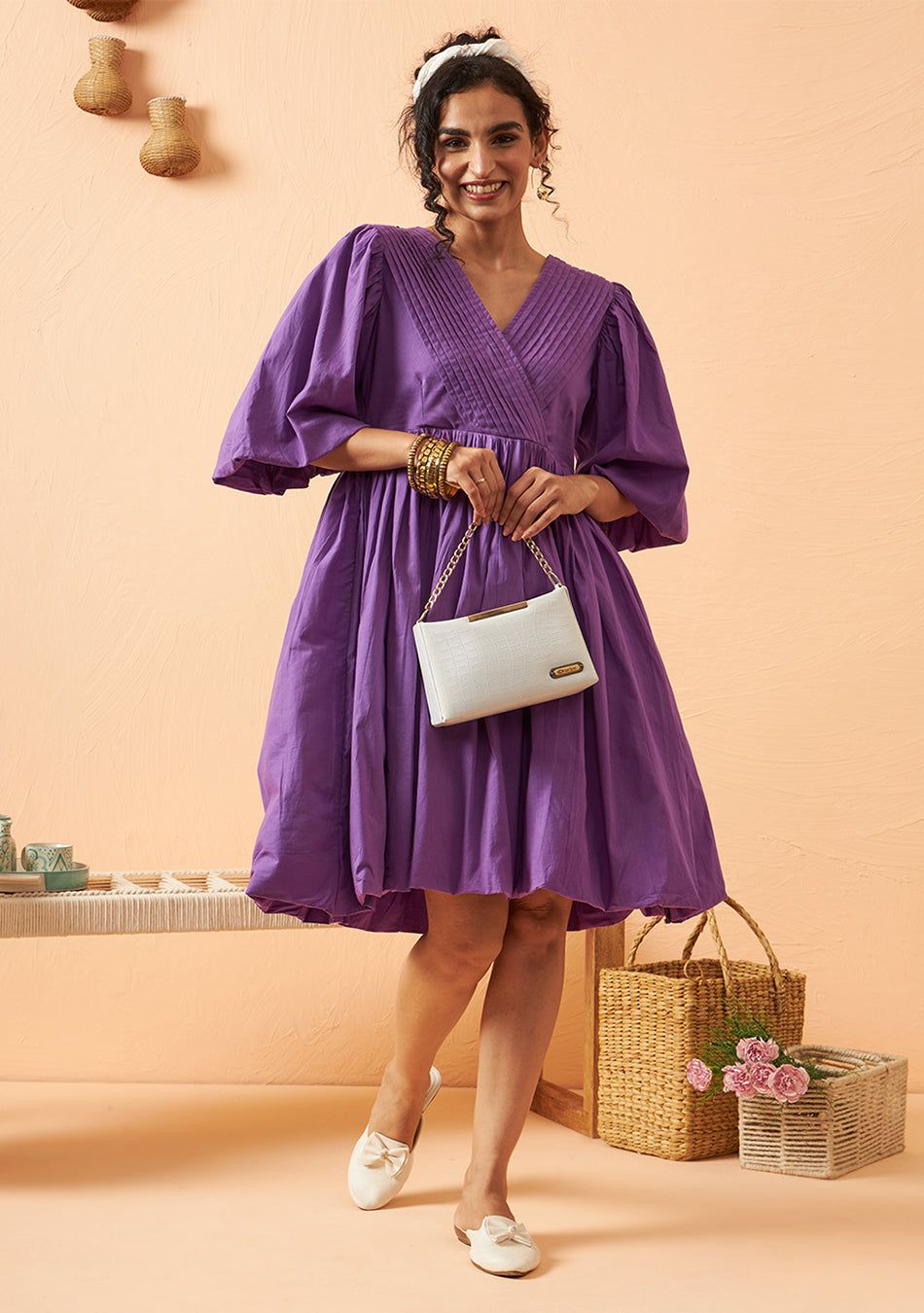Lilac Dream Puff Dress-S