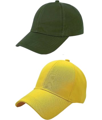 Zacharias - 100% Cotton Green Men's Cap ( Pack of 3 )