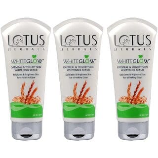 Lotus Herbals Whiteglow Oatmeal  Yogurt Skin Whitening Scrub 150G ( Pack Of 3)