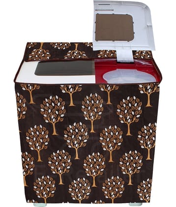 E-Retailer Single Polyester Brown Washing Machine Cover for Universal 8 kg Semi-Automatic