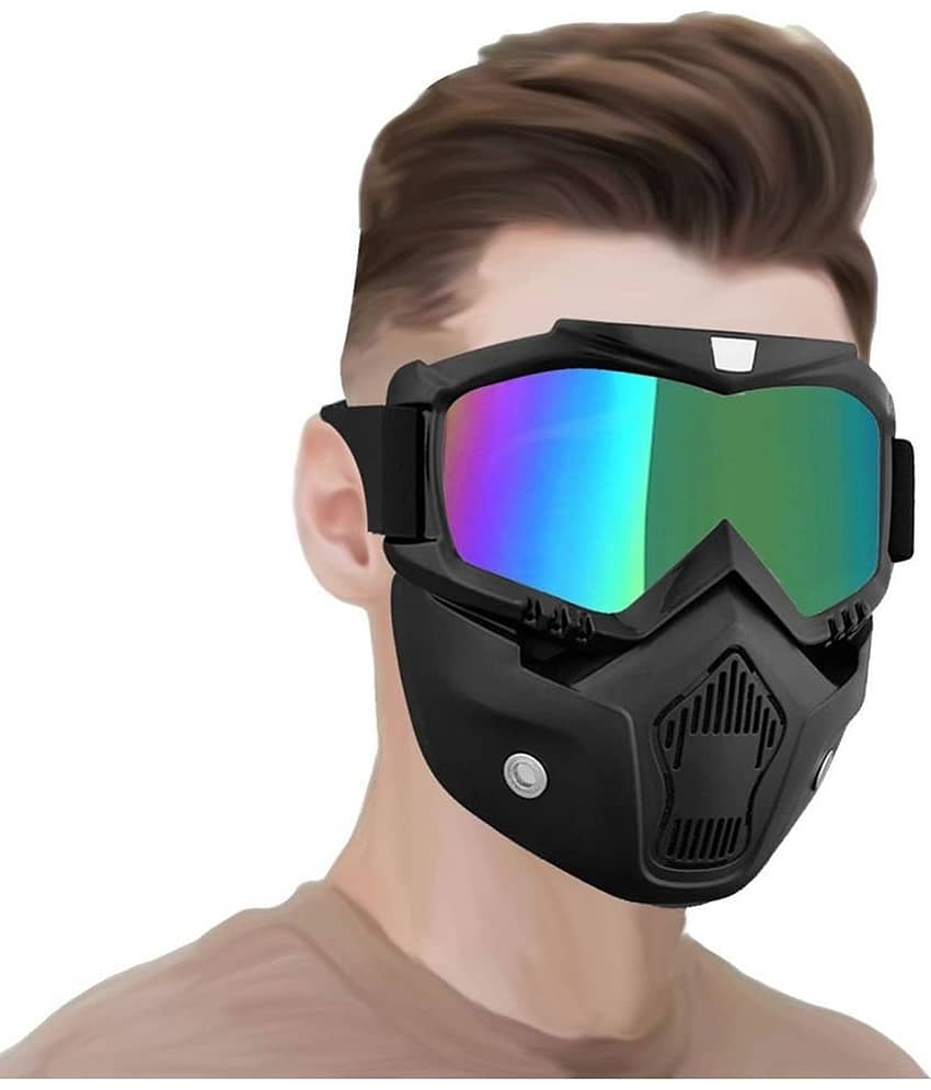 Bhavyta Day & Night HD Vision Multicolour Riding Goggles ( Pack of 1 )