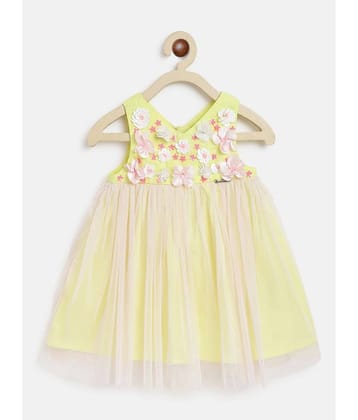 Nauti Nati Pack of 1 Baby Girls Cotton Frock ( Yellow )