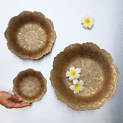 Floral Brass Bowl-11 INCHES