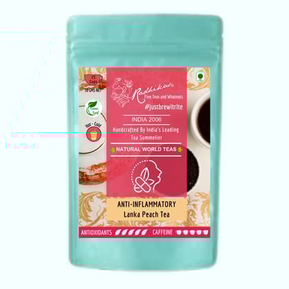 ANTI-INFLAMMATORY Lanka Peach Tea - A Fruity & Floral Gift for Skin, Glow & Wellness (50 gm - Makes 25 Cups of Tea) by M/S RADHIKAS FINE TEAS AND WHATNOTS