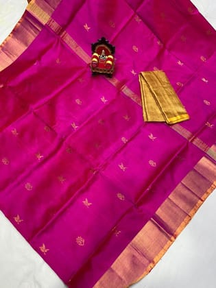 Pure Uppada Silver Coin Buta Saree