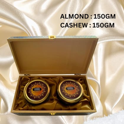 Mewamitra Premium Dry Fruits Gift Box – 300GM Almonds & Cashews – Ideal for Diwali, Weddings, and Special Occasions
