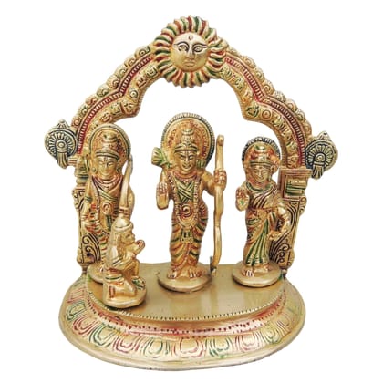 Brass Ram Darbar God Idol Statue | Best Ram Parivar Murti for Home Mandir, Height : 7.3 Inch (BSMAS884 C)