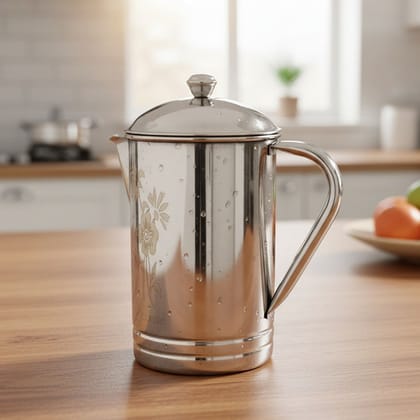 SS Dolphin Laser Stainless Steel Jug 2 Liter Designer Pitcher (SMAS077 B)