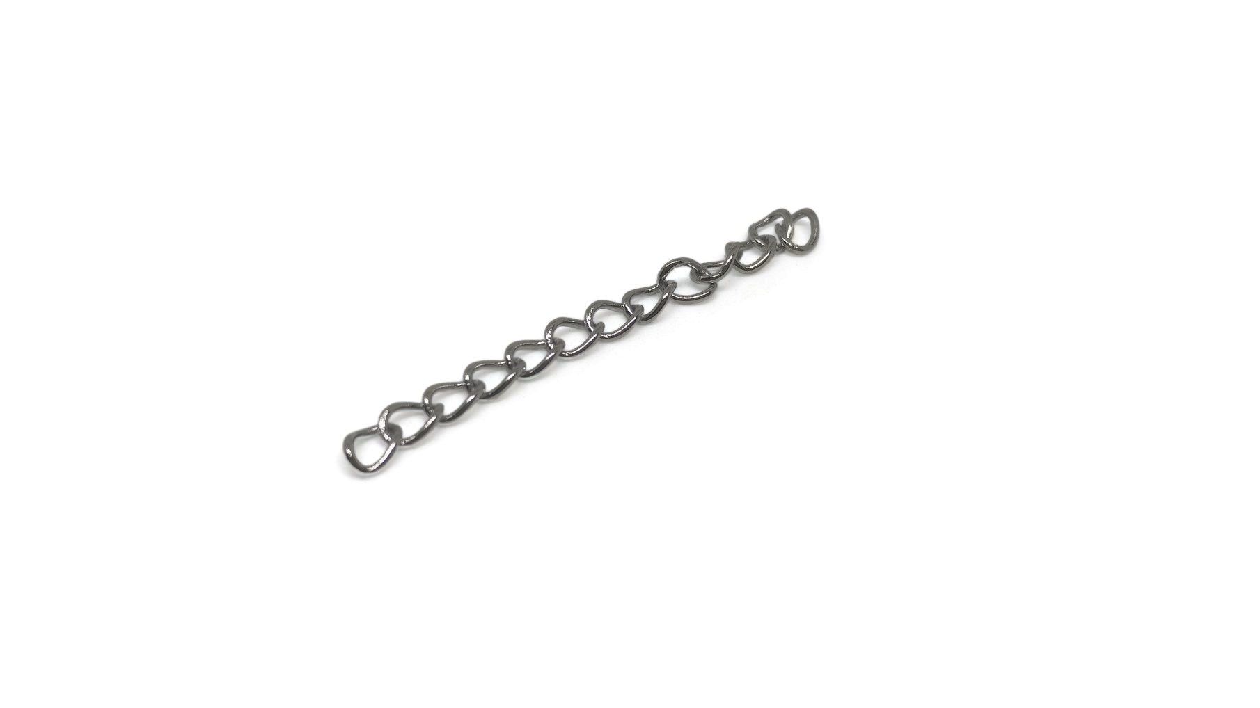 Extension Chains For Jewellery Making Tarnish Resistant 40x3mm Twist Cross Surgical Stainless Steel Silver Color (Pack of 10 pieces)-10 Pieces
