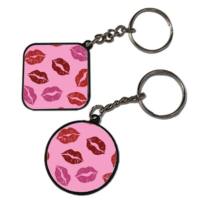 Kisses - Keychain With Black Border (Pack Of 2)