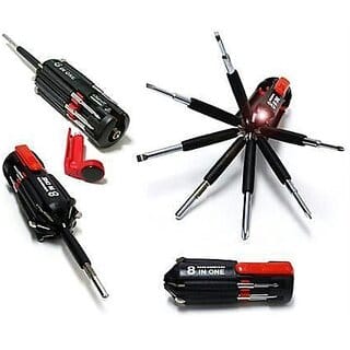 Kudos 8 In 1 Multi Screwdriver LED Torch Portable Screw Driver Tool Kit