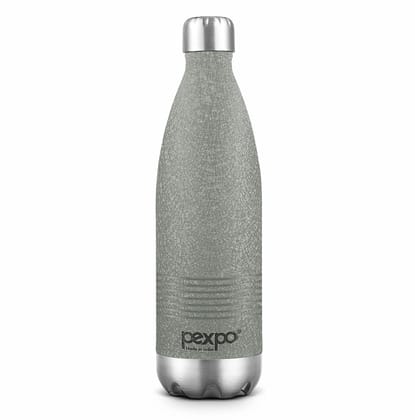 Pexpo Stainless Steel Hot and Cold Vacuum Insulated ISI Certified Flask, 500ml, Grey, Echo Delux | Lightweight & Keeps Drinks Hot/Cold for 24+ Hours