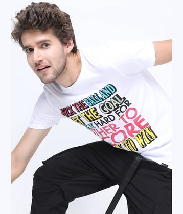 Ketch Pack of 1 100% Cotton Slim Fit Men's T-Shirt ( White )