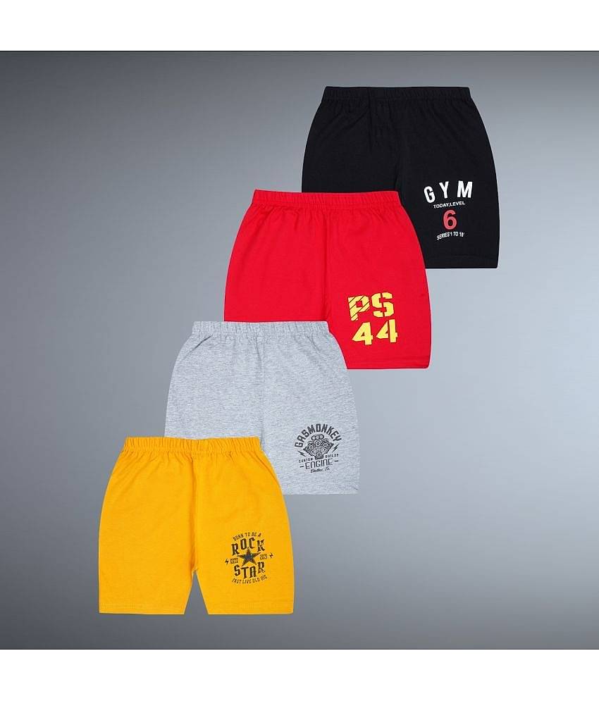 SAN TEE Girls Mustard Cotton Shorts &Capris Pack Of 4