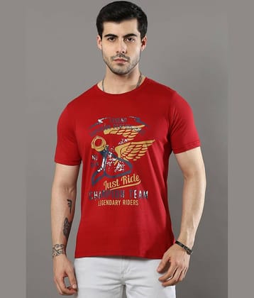 Cool Colors Pack of 1 Cotton Regular Fit Men's T-Shirt ( Red )