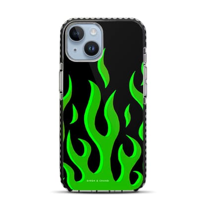 Green Flame Pinterest iPhone 14 Stride Phone Case-Stride